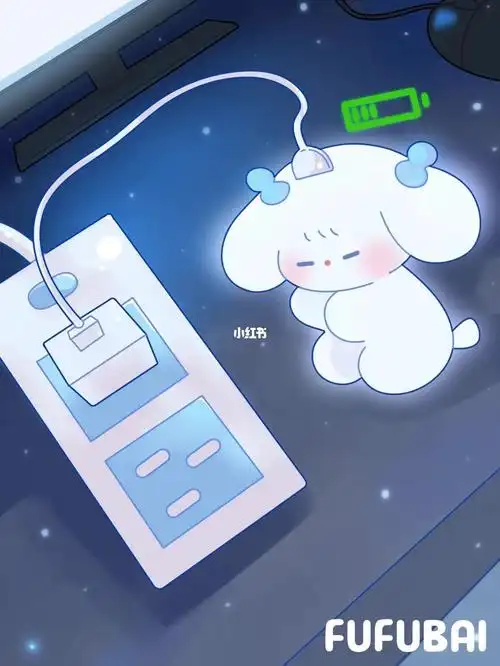 累了就充充电吧治愈插画分享