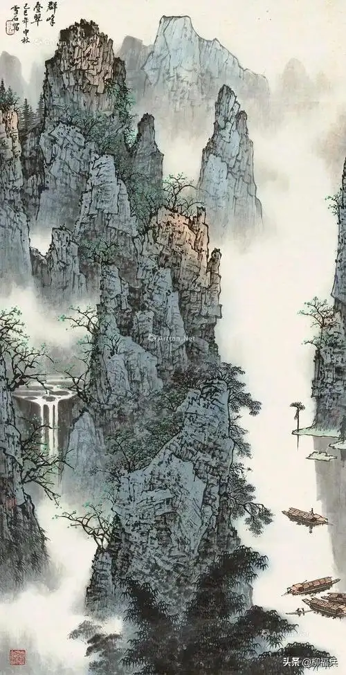 名家山水画《群峰图》欣赏