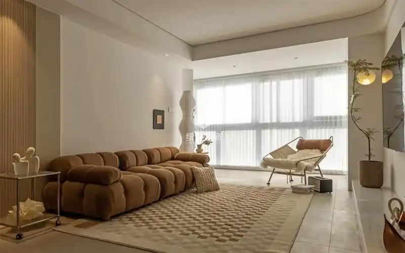 浦东新区汤臣豪园120平方现代简约风格3房客厅装修效果图