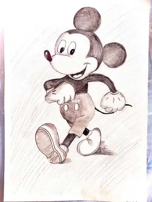 趣味素描临摹的米老鼠