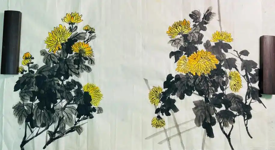 郑思肖《寒菊》#国画  #水墨画  #墨菊  #菊花  #国画练习