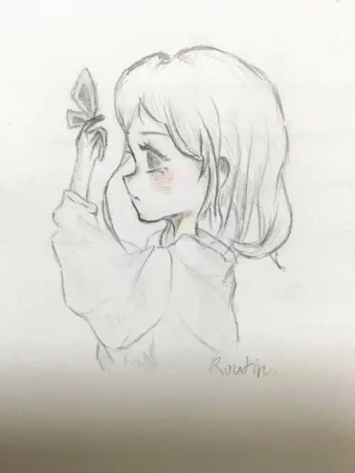 尝试一下很少画的侧面画#绘画  #人物画  #动漫  #日常画画 #画画的