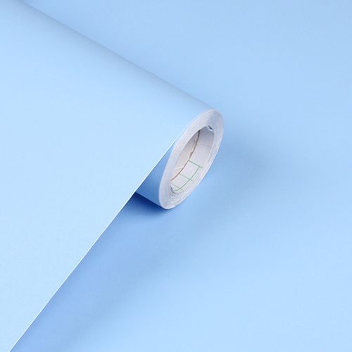 浅蓝色墙纸自粘防水防潮pvc纯色装饰卧室背景墙壁纸ins宿舍墙贴-阿里