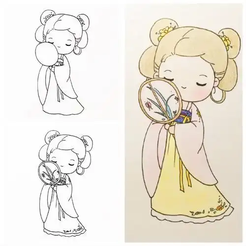 抹胸汉服简笔画怎么画