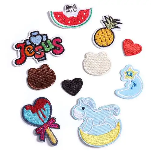 刺绣贴布衣服的补丁贴时尚破洞无痕修复图案可缝可贴自粘裤鞋布贴