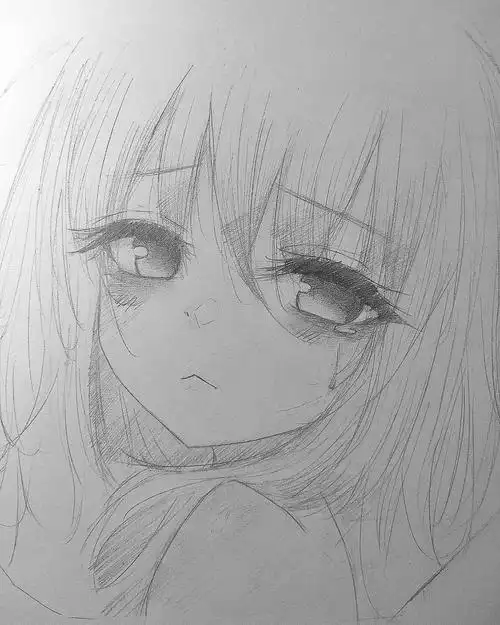 板绘动漫女生头部练习素材