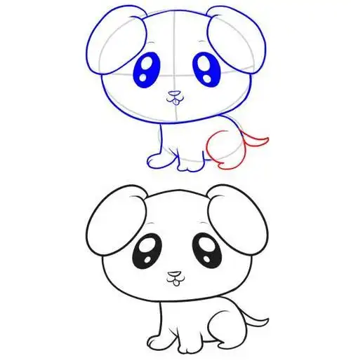 小狗花灯儿童简笔画 简笔画图片大全-蒲城教育文学网