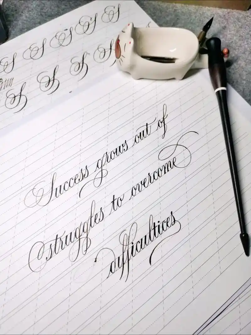 掉了一个·,后来补上重拍.#手写英文 #英文书法 #花体字  - 抖音