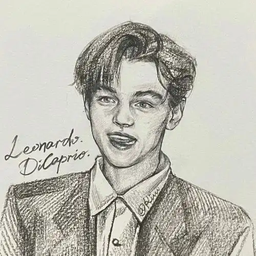 手绘头像德普小李子