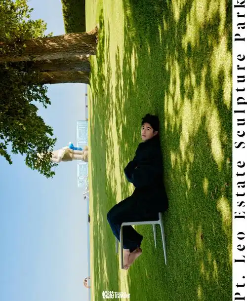 刘昊然身穿bottega veneta 2025 早春粉格子衬衫出镜《悦游》杂志封面