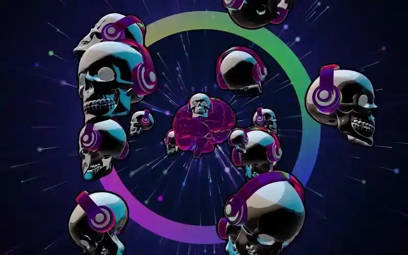 m571 4k画质炫酷骷髅人头动画全息投影resolume裸眼3d冰屏透明ktv酒吧