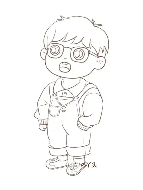 q版人物插画线稿