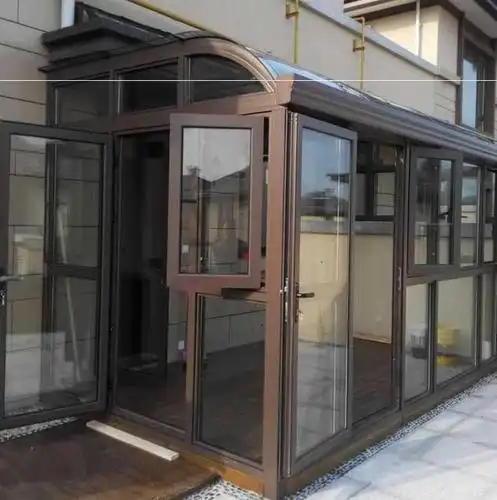 露天阳台玻璃顶金门窗断桥铝门窗户平开隔音封露台阳台别墅花园