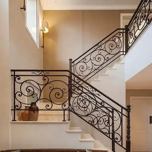 欧洲豪华风格铁质楼梯栏杆设计 - buy wrought iron stair railing,st