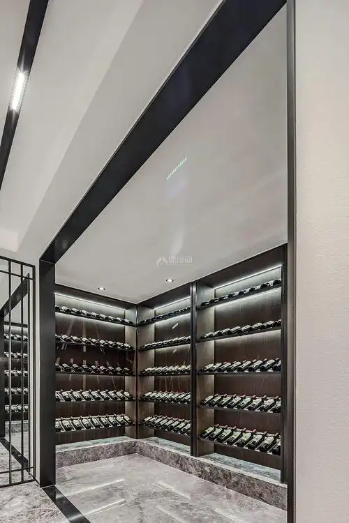 466㎡舒适现代别墅地下层酒窖设计效果图