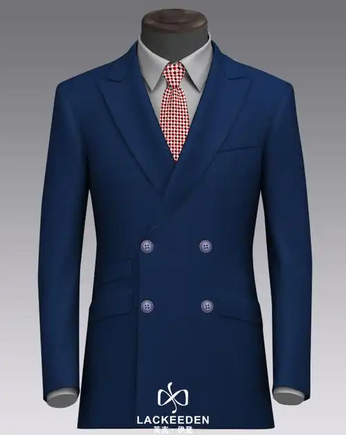 双排扣平驳领西装