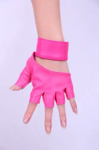 mtiny夜店ds个性演出pu皮霹雳手套性感钢管舞街舞表演半指手套女士薄