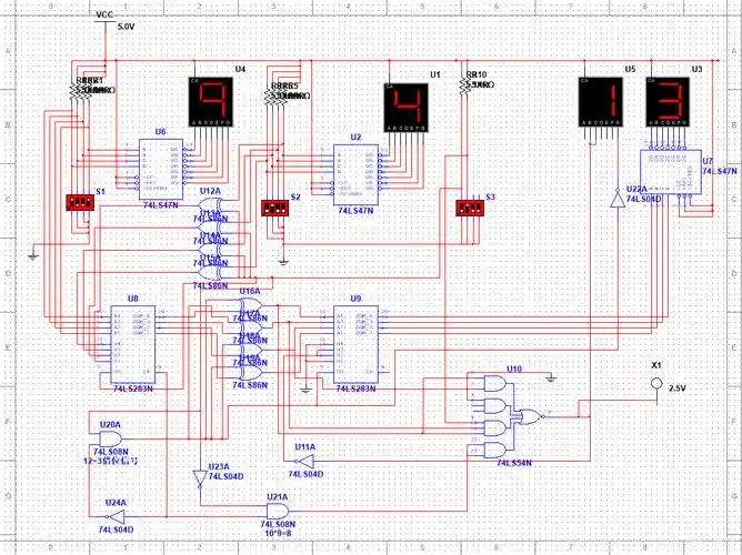 2021数字电路课程设计 一位十进制数加减法运算电路
