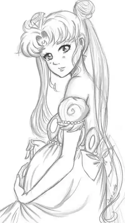 美少女战士##卡通动漫头像# 黑白风小兔月亮公主头像