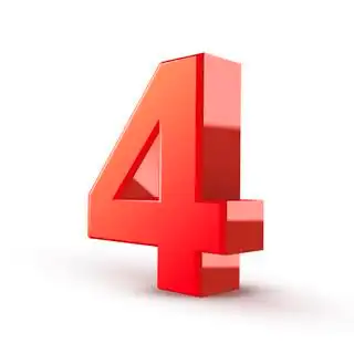 3d 闪亮的红色数字 4