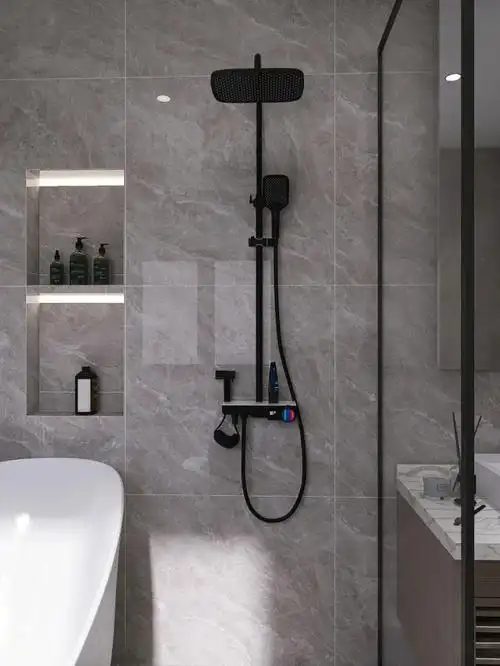 高级大理石浴室|实用又舒适的花洒体验