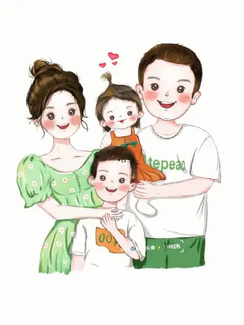 幸福一家四口图像你留言我昨图