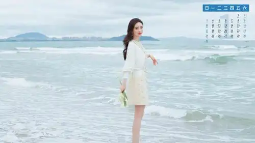 2021年1月杨幂海边清新写真日历高清原图查看 (1/10)