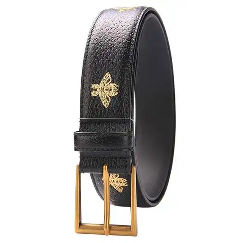 【现货】gucci 古驰皮带 新款男女同款牛皮革星星蜜蜂时尚印花针扣式