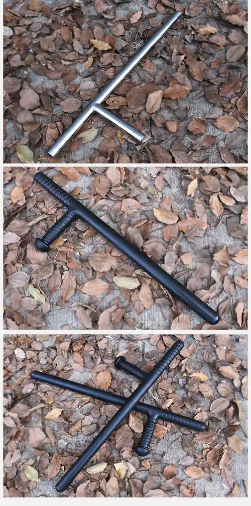 pc防暴t型拐棍丁字t棍t拐安保器材保安执勤巡逻防身校园黑色pc拐