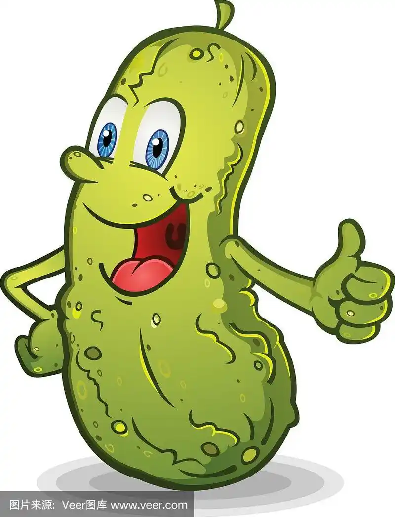 腌黄瓜竖起大拇指的卡通人物