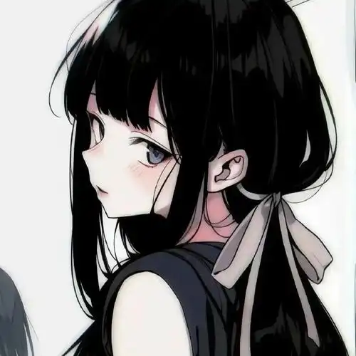 黑白动漫女头    #女生头像