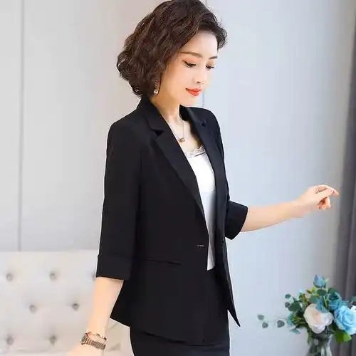 职业套装裙珠宝店工作服女酒店前台工作装女夏款西装接待中袖套装