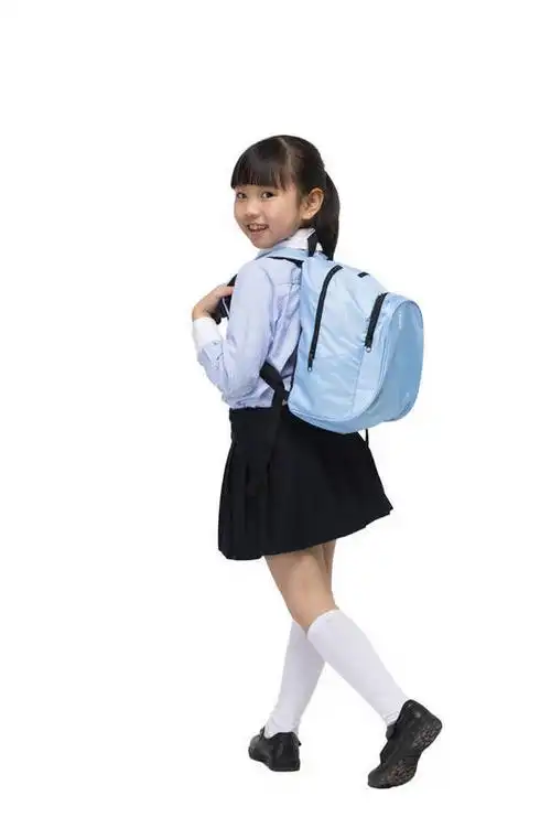 背,一个人,学生,站,竖图,彩色,室内,白天,留白,抠图,白色背景,侧面