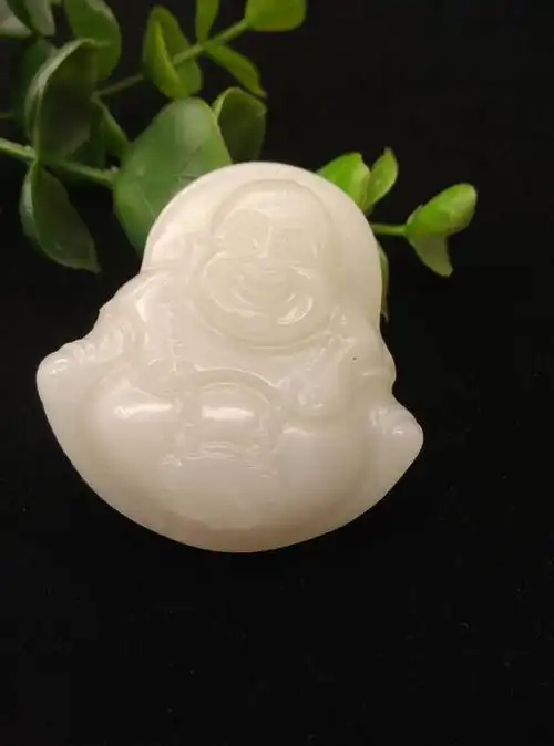 天然新疆白玉佛吊坠 阿富汗玉佛