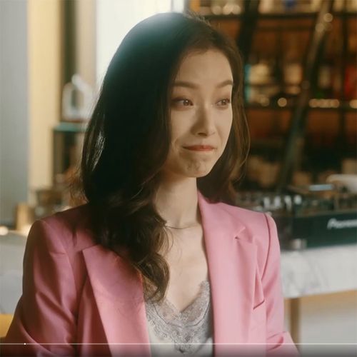 流金岁月倪妮同款明星朱锁锁粉色西装套装休闲韩版西装