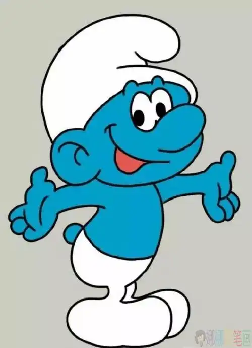 蓝精灵简笔画可爱的蓝精灵简笔画教程步骤图