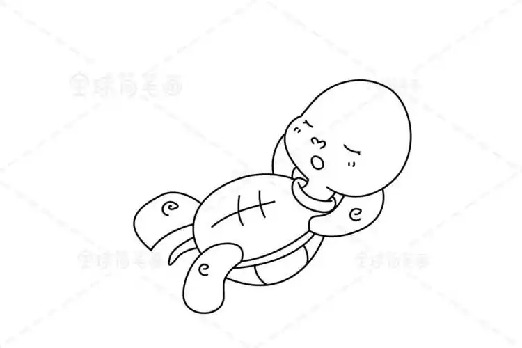 乌龟睡觉的简笔画