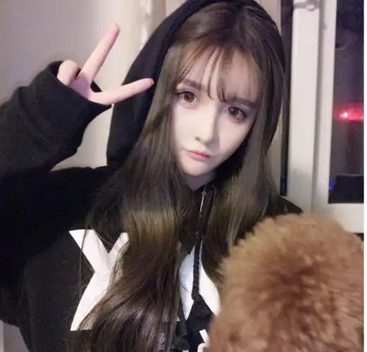 白色直发女主播空气整顶假发套头学生时尚水波纹脸型水波浪长直发