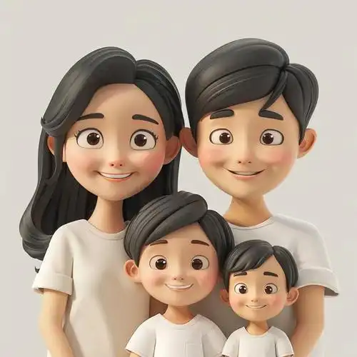 一家四口的幸福瞬间,俩儿子的专属头像萌萌哒,亲子头像更是温馨满溢.