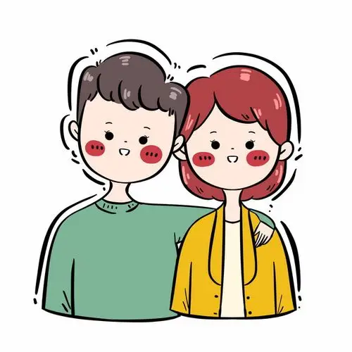 可爱亲密的情侣卡通人物画像618297psd图片免抠素材