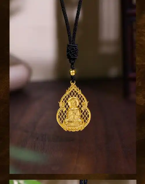 周六福古法金吊坠传承古法工艺黄金吊坠大日如来佛计价53g含工费357元