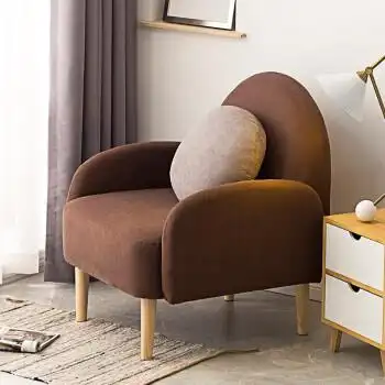 北欧单人懒人沙发卧室休闲椅小户型现代简约小沙发椅阳台客厅椅子浅咖