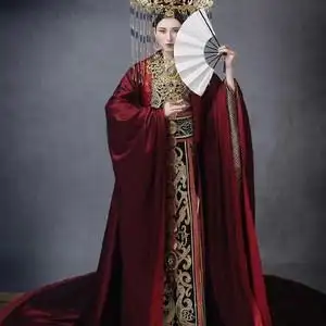 影楼主题摄影g古装写真霸气女皇武则天绣花拖尾奢华演出服饰御龙