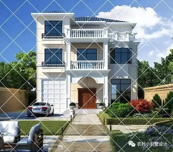 20款三层带车库的农村别墅设计图,2023年农村自建房首先户型_房子