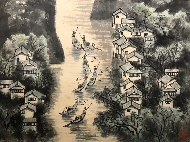 李可染漓江天下景