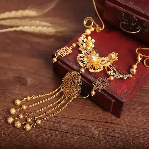 贵明制璎珞项圈手工古代汉服配饰女童儿童古装古风新娘项链流苏tmall