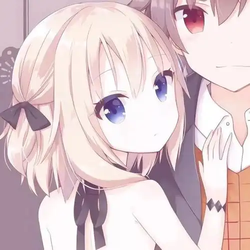 创意浪漫的小情侣一左一右动漫情侣头像图片