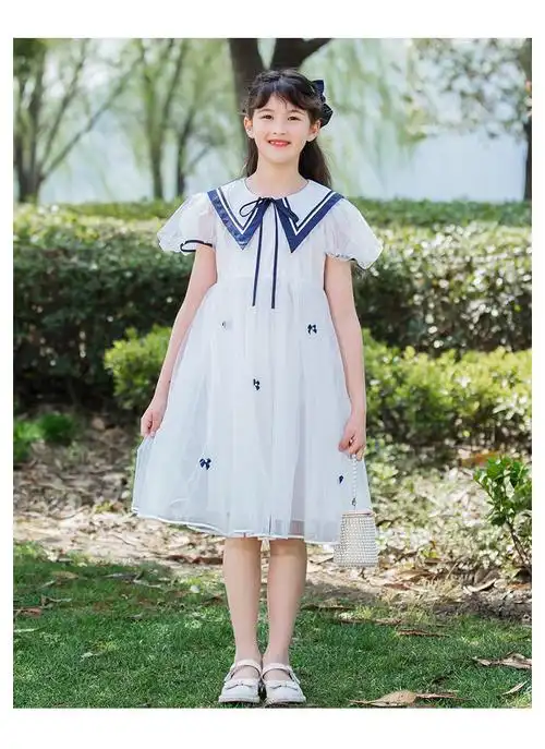 女童夏季连衣裙适合515岁小女孩穿的新款学院风公主裙中大童儿童仙