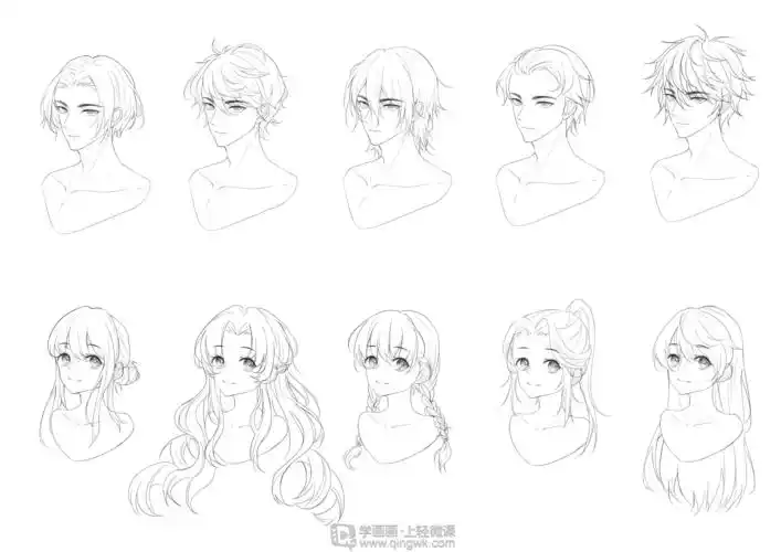 作业:从零开始学动漫之动漫人物头发的画法与训练技巧 - 阑归