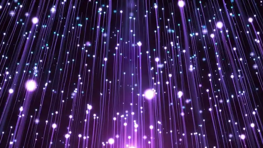 舞台背景紫色梦幻粒子光效线条上升背景视频情人节背景